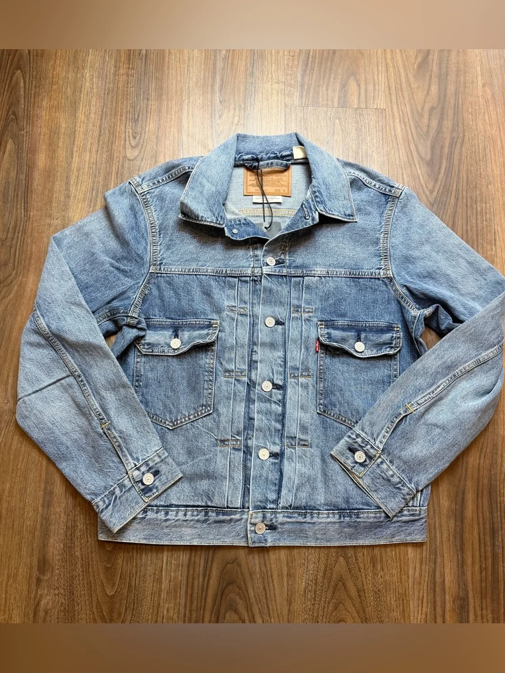 Levi's Premium Type II Two 2 Selvedge Denim Trucker Jacket Indigo Men’s Small